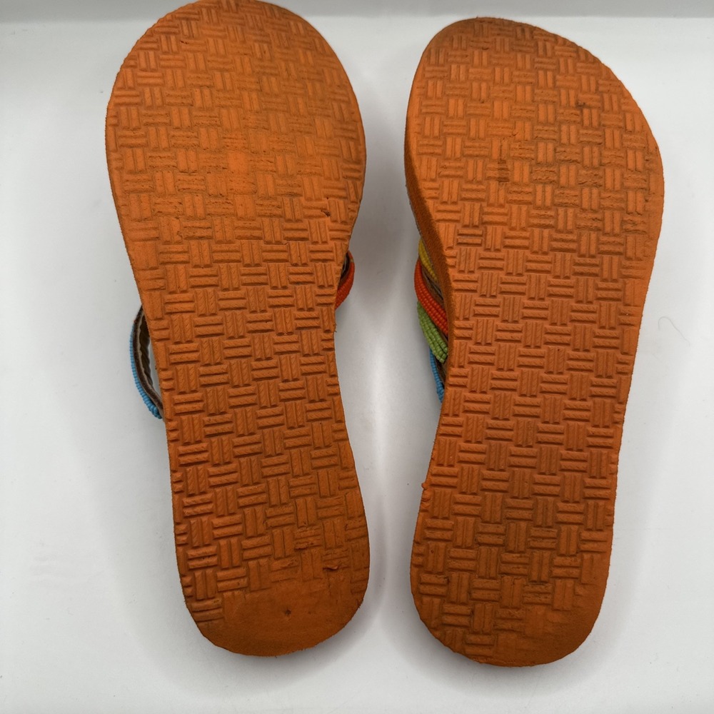 Laidback London Kamba Sandals Leather Handmade Beaded Toe Loop Size Sz‎ 39/ US 8 - Picture 5 of 6